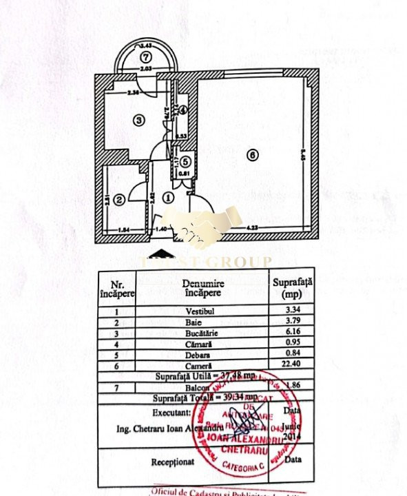 Studio Decomandat | Stirbei Vodă | 39 mp | Etaj 6 | Bloc Reabilitat termic