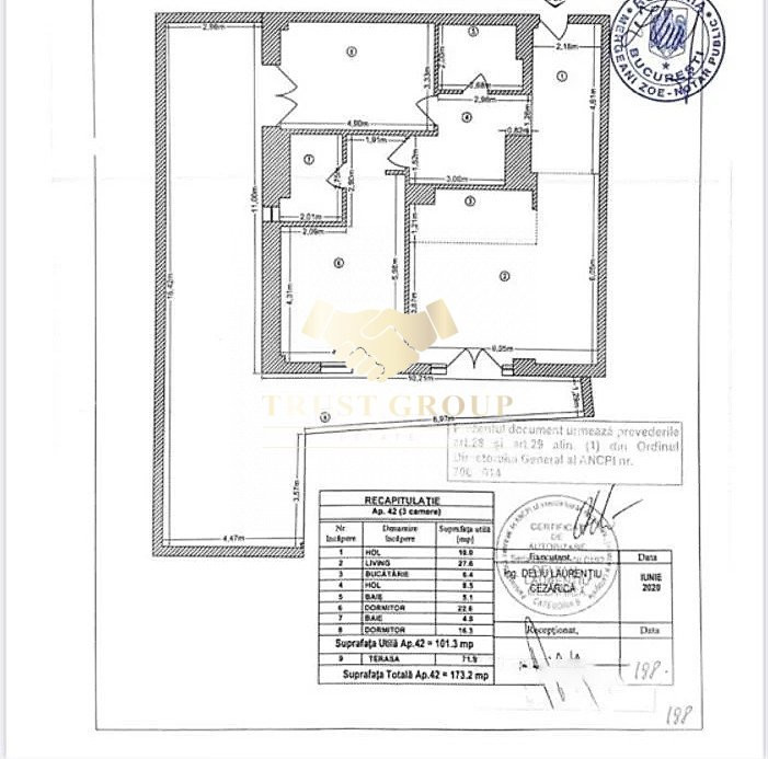 Apartament 3 camere  173mp  | 2 locuri de parcare incluse|  