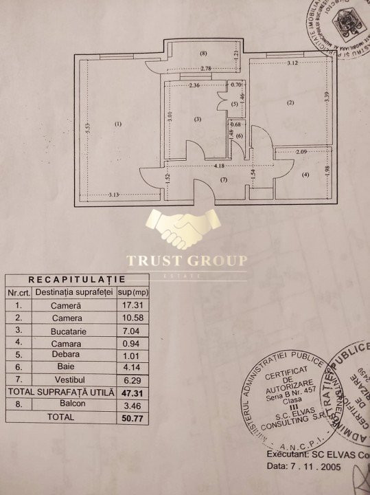 Apartament 2 camere Polona | etaj 4 din 8 | an 1982 | bl reabilitat