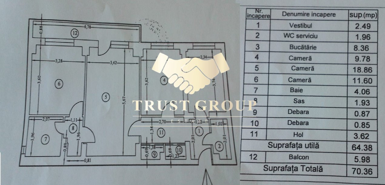 Titulescu-Banu Manta Apartament 3 camere 