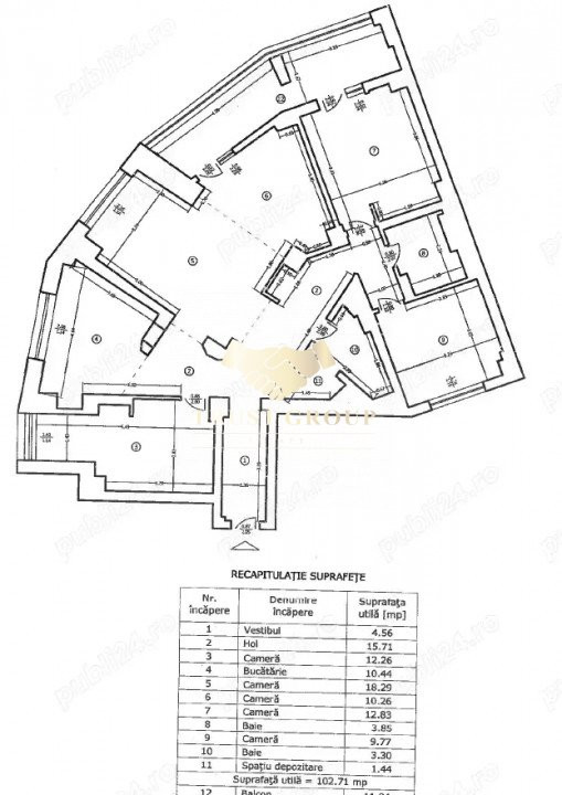 Apartament 4 camere Universitate  Bloc 1980