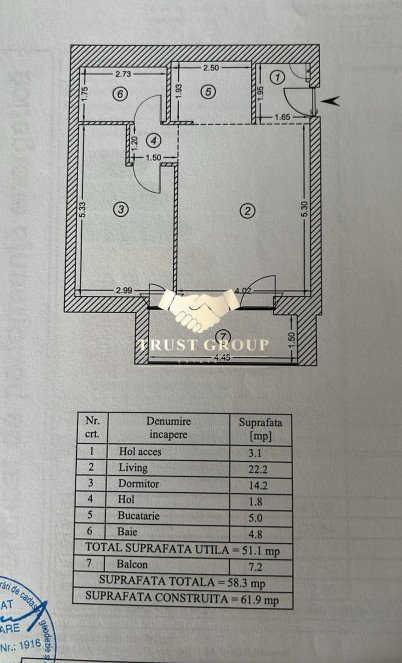 2 camere Cotroceni |  58mp | 