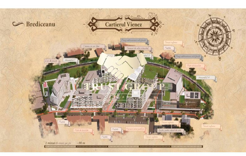 Apartament 2 camere Cartierul Vienez | Vedere catre Catedrala | 