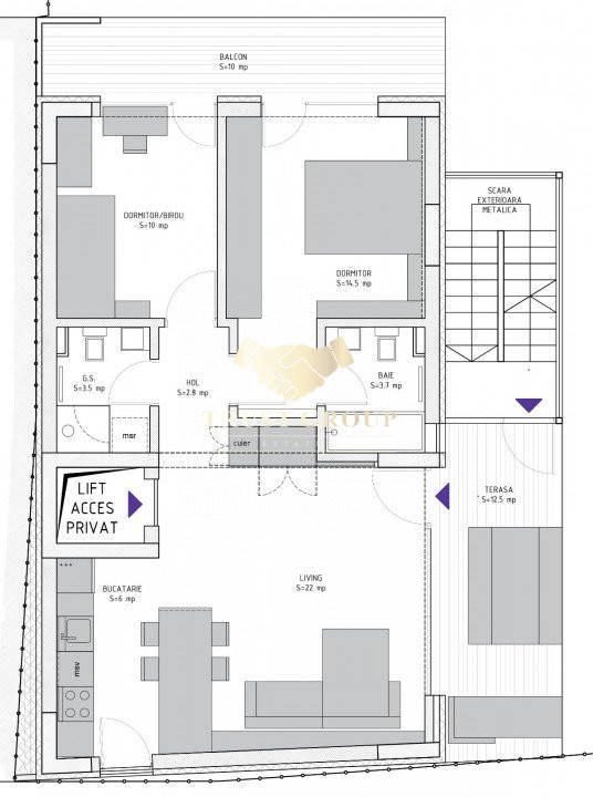 Dorobanti etaj 2 din 3 bloc cu lift - Apartament 3 camere- 