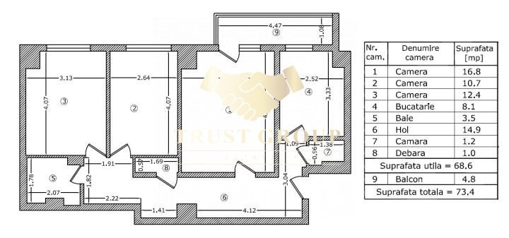 Apartament 3 camere Banu Manta