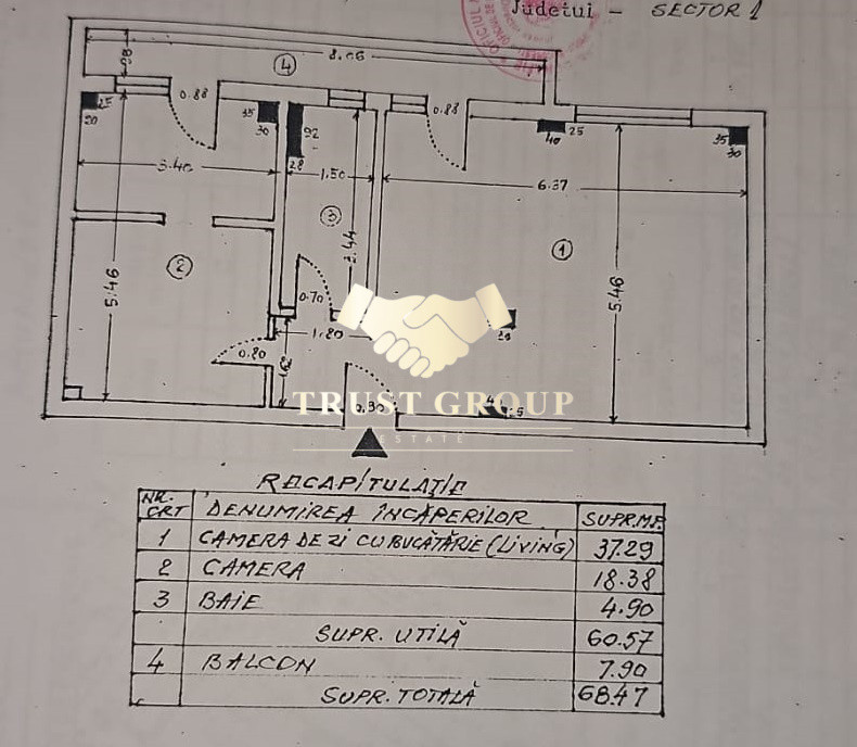 Apartament 2 camere 68mp - Domenii - Arcul de Triumf