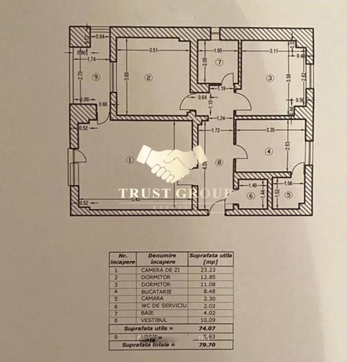 Apartament 3 camere - Barbu Vacarescu