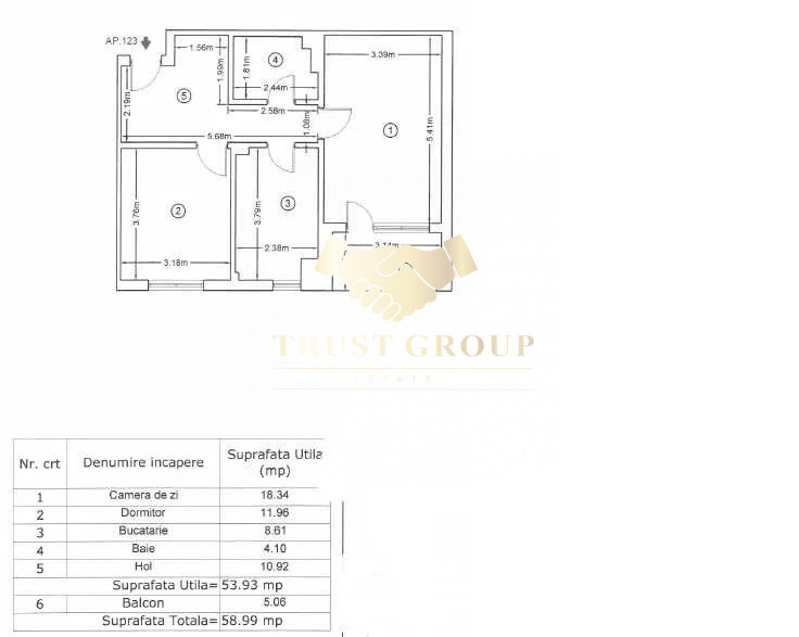 2 camere Pacii | 59mp |