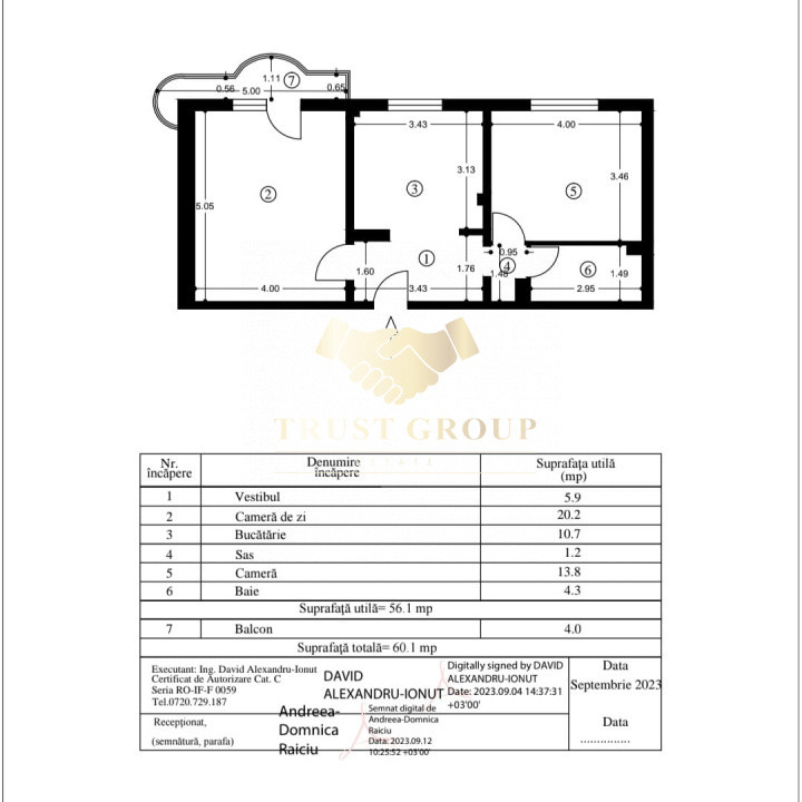Apartament 2 camere Parcul Circului- etaj 5 din 8  Centrala proprie