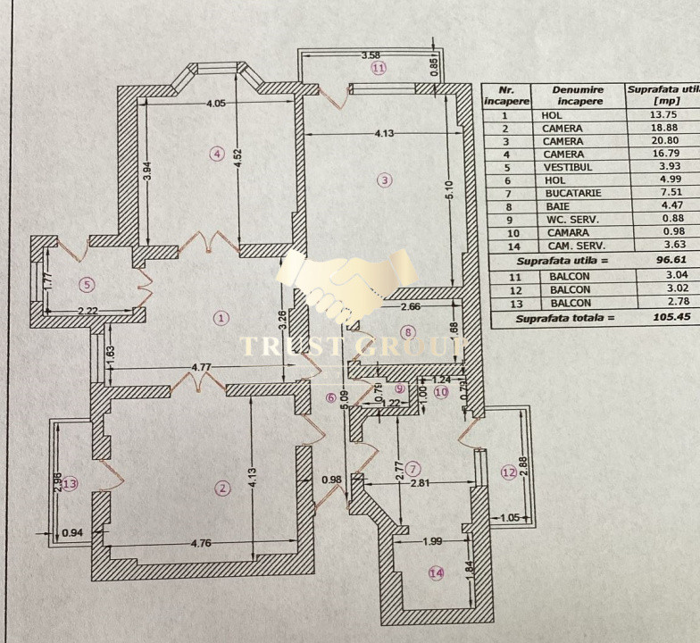 Apartament 3 camere Ultracentral