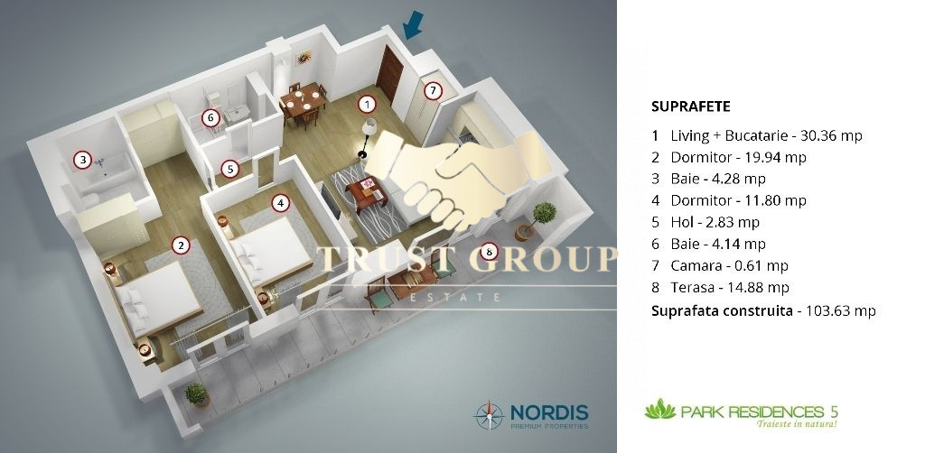 Apartament 3 camere | Park Residence 5 – Petrom City / Băneasa