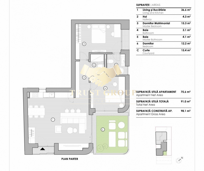 3 camere Domenii ||  Terasa 
