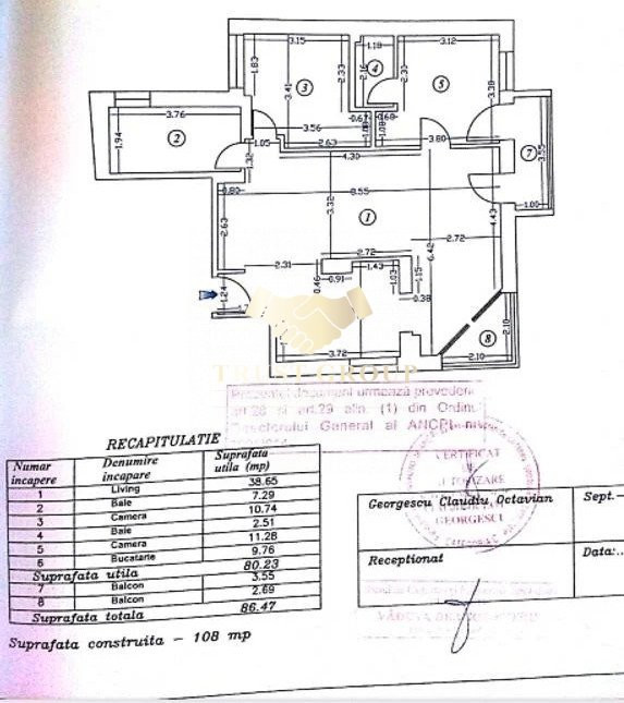 Apartament 3 camere | bloc 2012 | etaj 2 din 4
