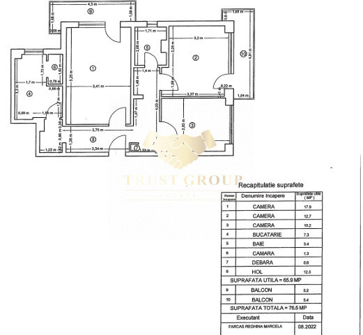 3 camere, 76 mp, 3/10 - renovat | vedere in parc