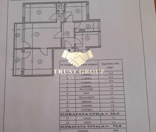 Apartament 4 camere universitate - Bloc fara risc sau urgenta