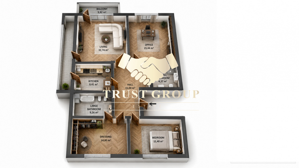 Apartament 4 camere Primaverii - Garaj inclus | etaj 2 din 3