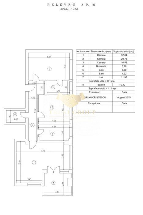 Apartament 3 camere 111 mp + loc de parcare + 2 boxe Laguna Residence