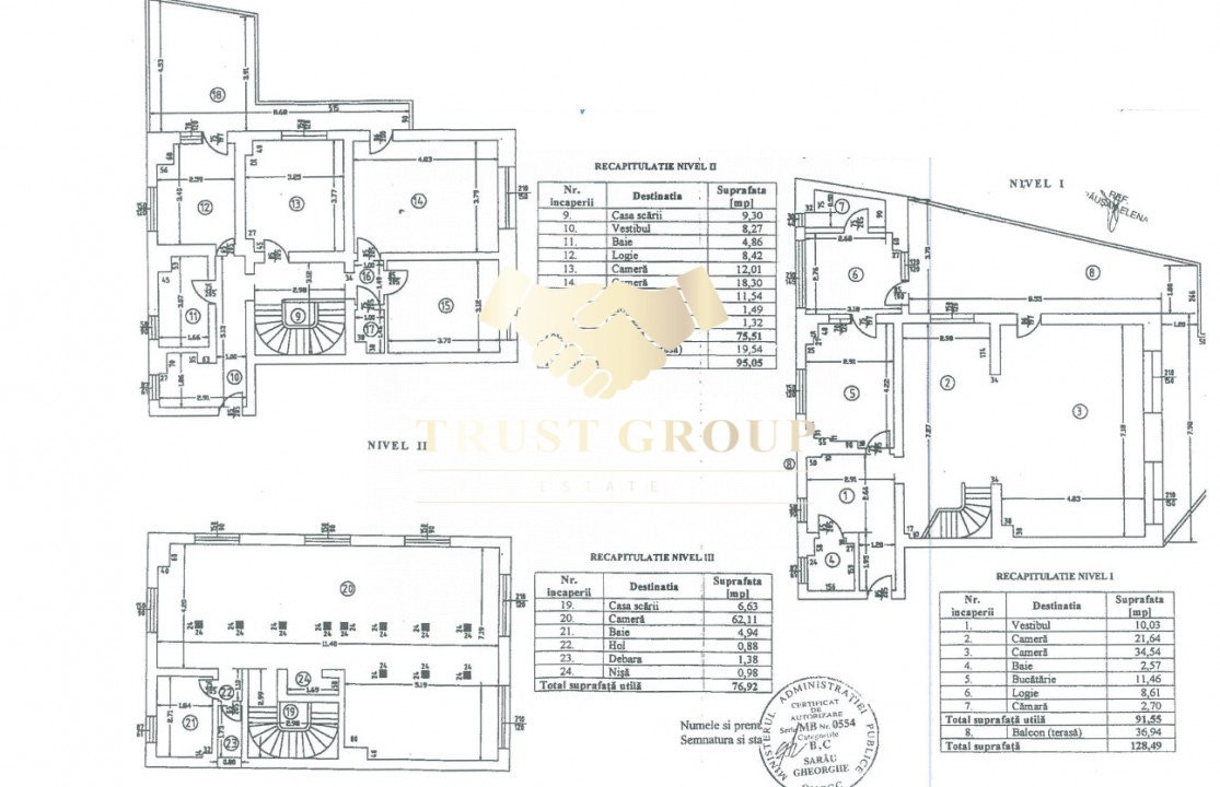 Penthouse de tip triplex 7 camere etaj 5 6 7 | 2 terase 56mp Victoriei