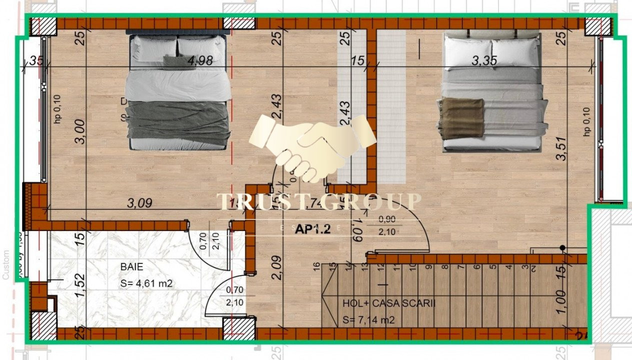 Apartament tip duplex cu terasa si curte P+1  Domenii