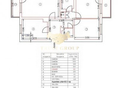 Apartament 3 camere, decomandat, vizavi de metrou