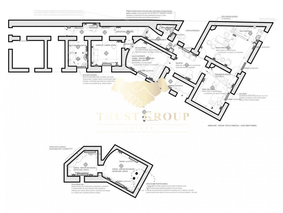 Apartament 5 camere Kogalniceanu pretabil locuinta | birou 