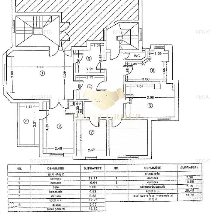 Apartament 4 camere in casa\vila Dorobanti-Romana,Ase