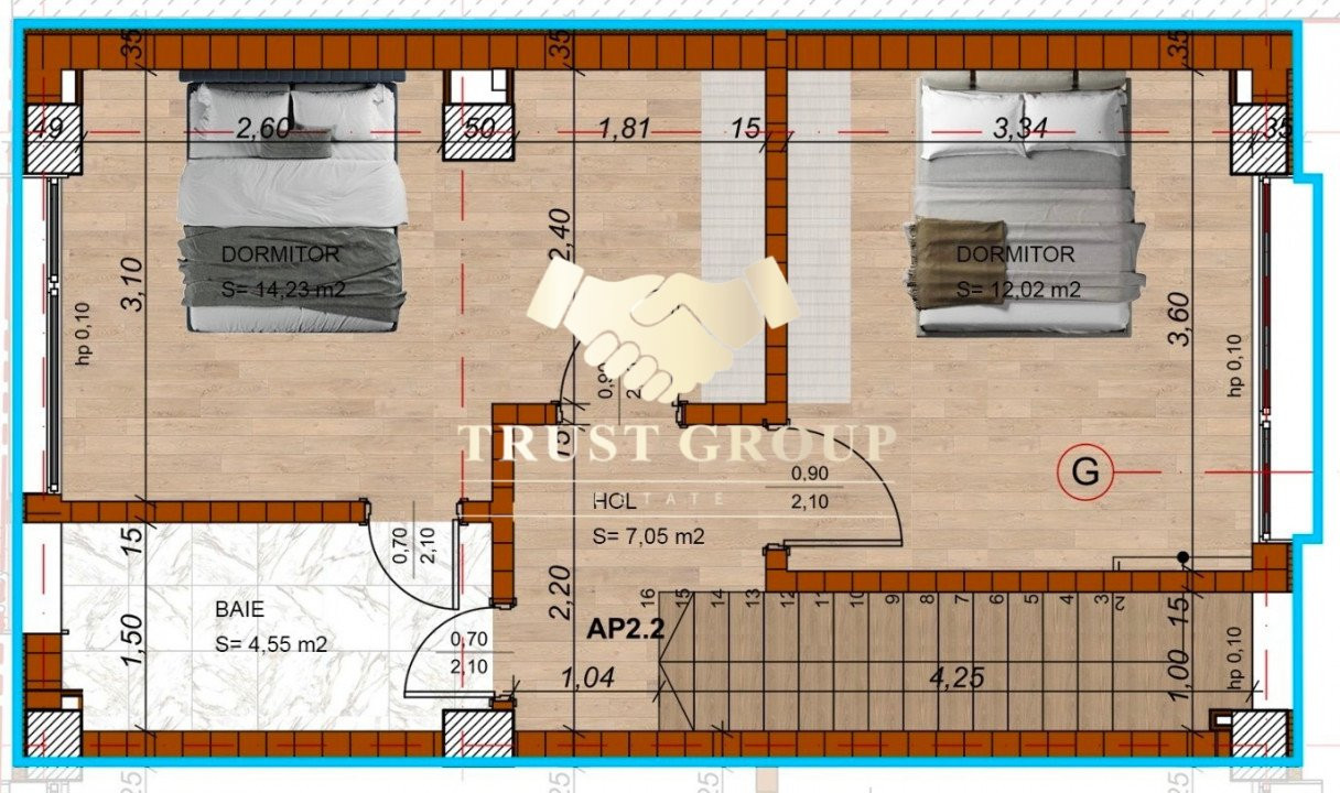 Apartament tip duplex cu terasa si curte P+1  Domenii