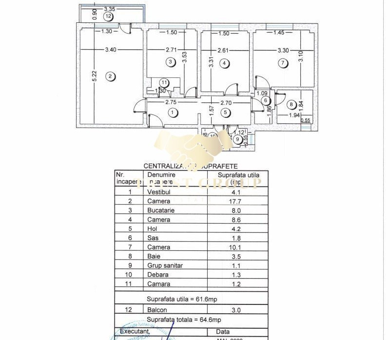 Apartament 3 camere 2 bai Mosilor