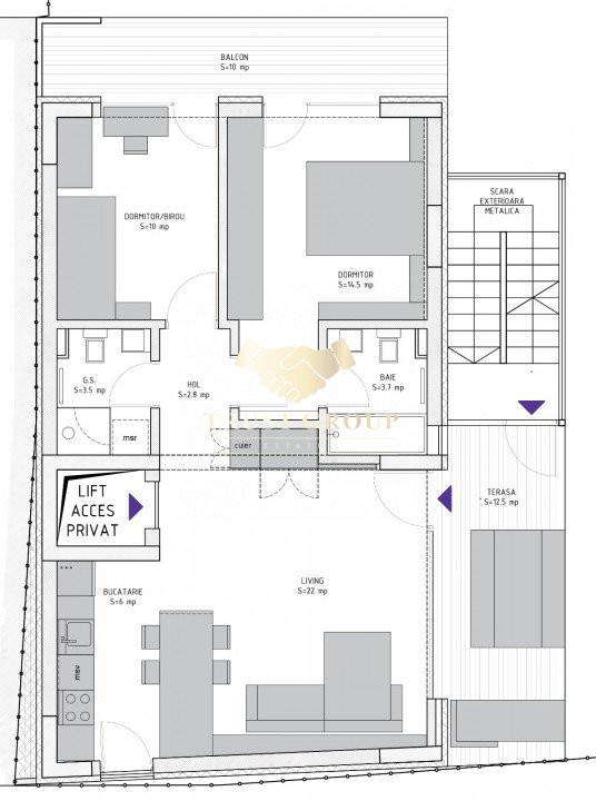 Apartament 3 camere Dorobanti etaj 2 din 3 bloc cu lift