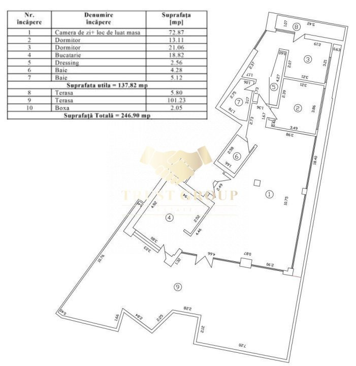 Penthouse Unirii - 2 locuri de parcare incluse- Terasa 107mp