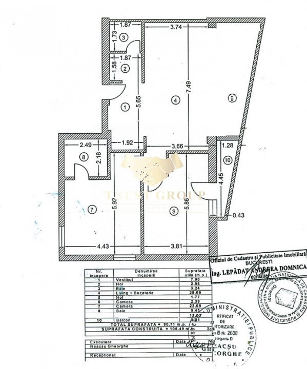 Apartament 3 camere Cismgiu Bloc nou