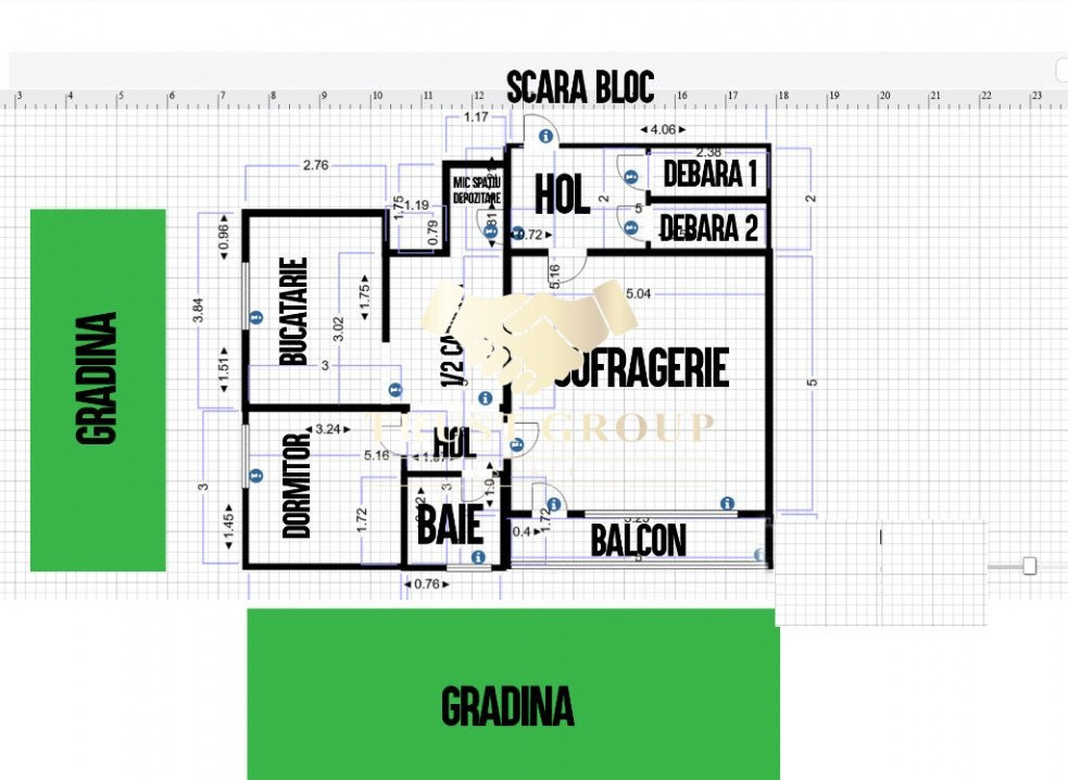 Apartament 2 camere Favorit | 60m2 | 4 min metrou | Bloc reabilitat | 