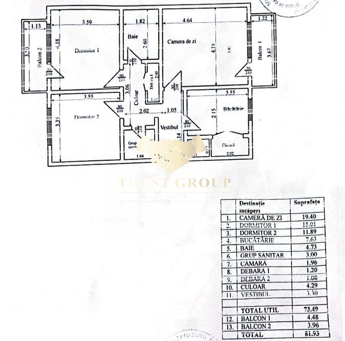 3 camere Sebastian | bloc 1988-2 balcoane 2 bai etaj 2 din 4  - VANDUT!