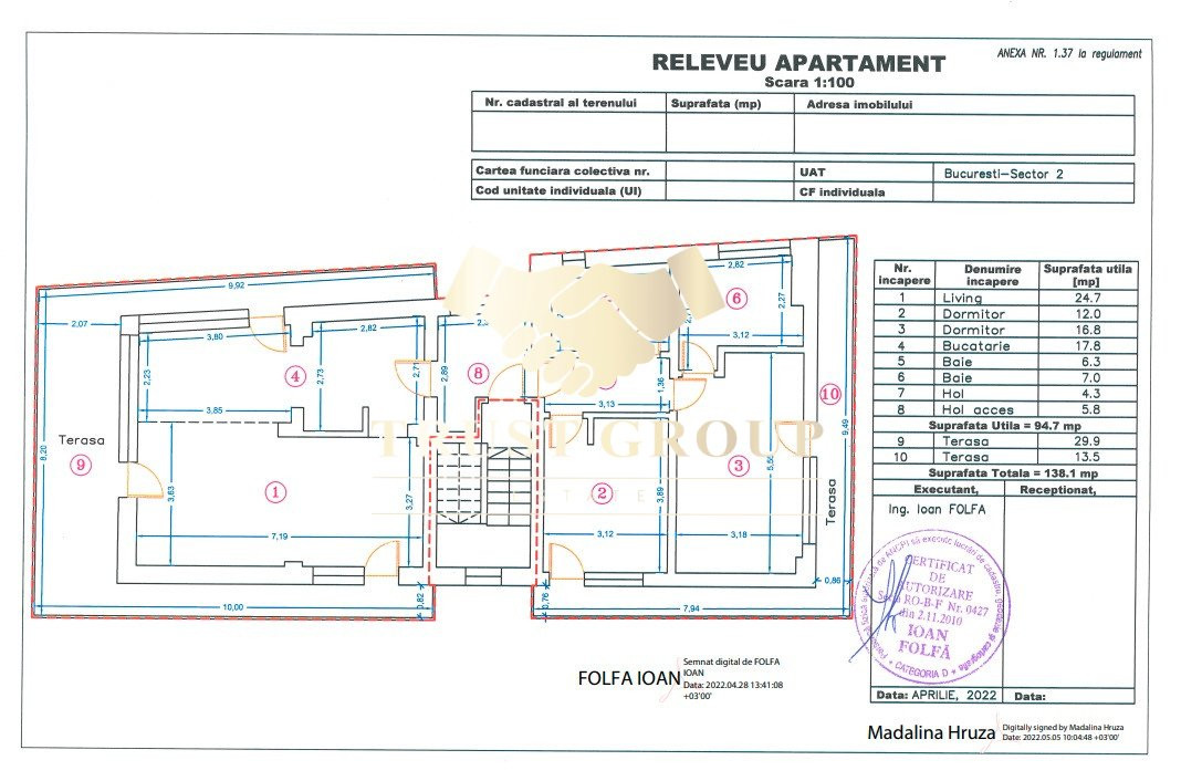 Penthouse 3 camere lux - Barbu Vacarescu