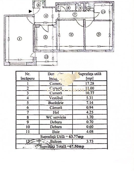 Apartament 3 Camere Moșilor | Renovat |Centrala | 1985