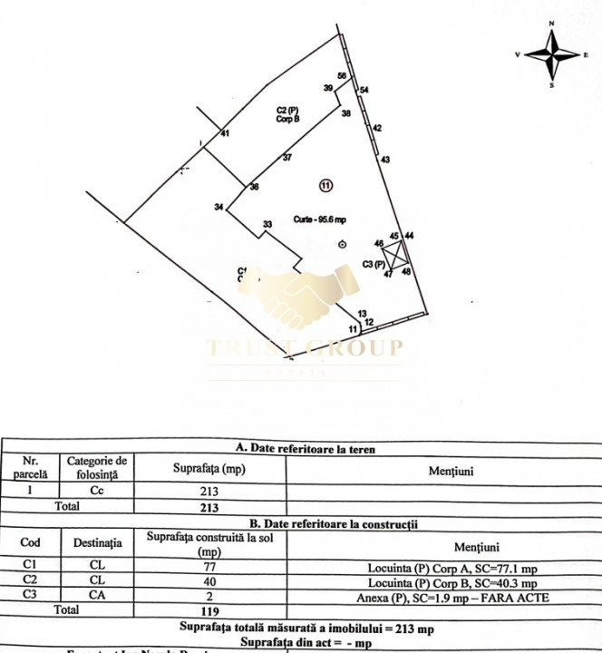 Casa Individuala 4 camere -Singur in curte- 90mp curte libera