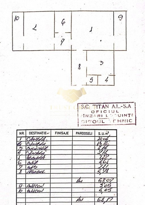 Apartament 2 camere Nerva Traian | centrala proprie | etaj 3 din 4 | 