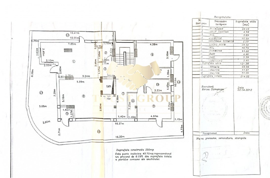 Apartament tip penthouse 3 camere | loc de parcare| terasa 70mp Ultracentral |