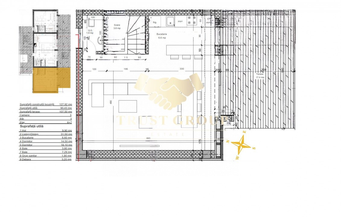 Aviatiei 3 Camere 200 Mp Bloc Nou 2024 -Penthouse de tip duplex 