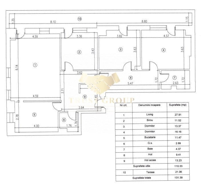 Terasa -Apartament 4 camere - 2 parcări 