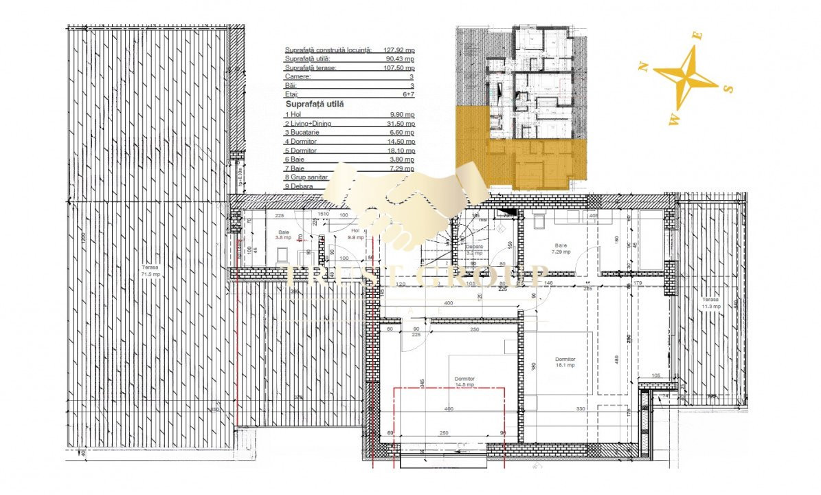 Aviatiei 3 Camere 200 Mp Bloc Nou 2024 -Penthouse de tip duplex 