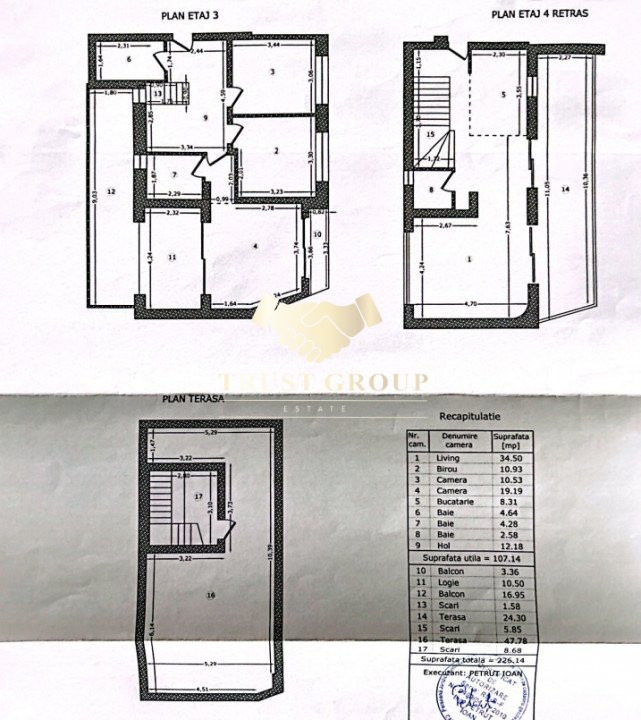 Dacia - Penthouse 3 camere 