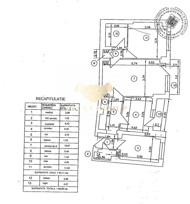 Apartament 3 camere Muncii