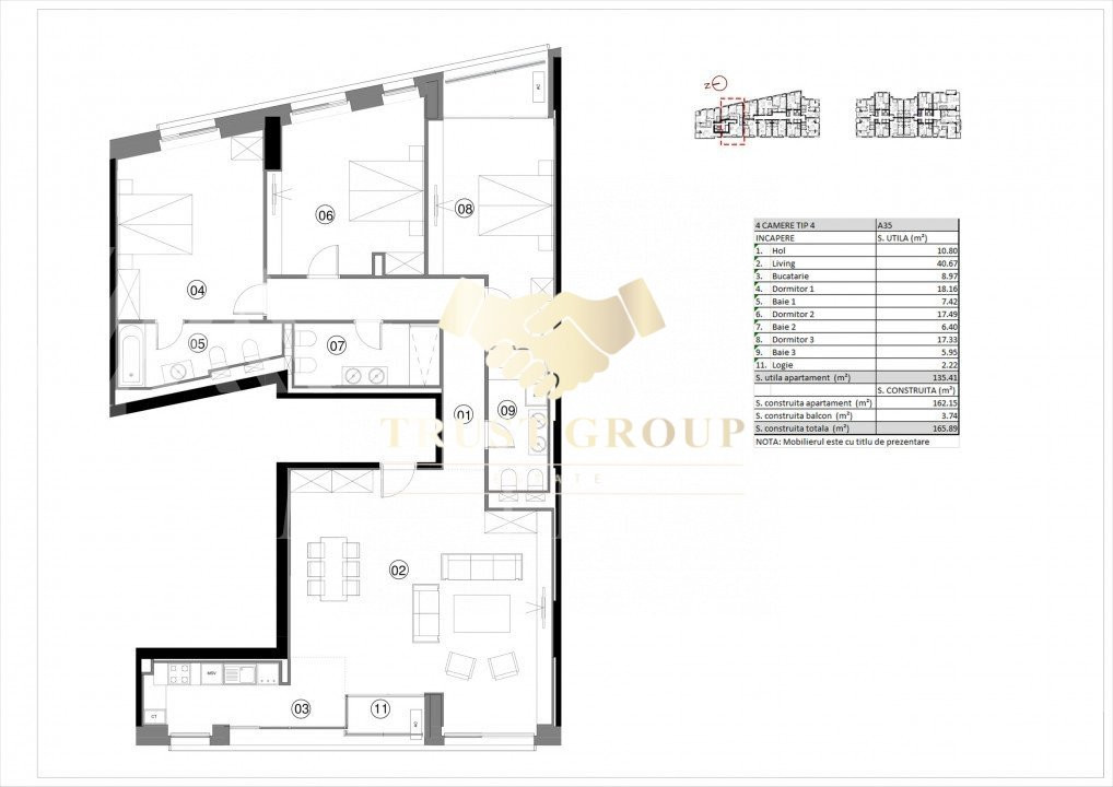 Apartament 4 camere cu vedere libera + 3 locuri de parcare