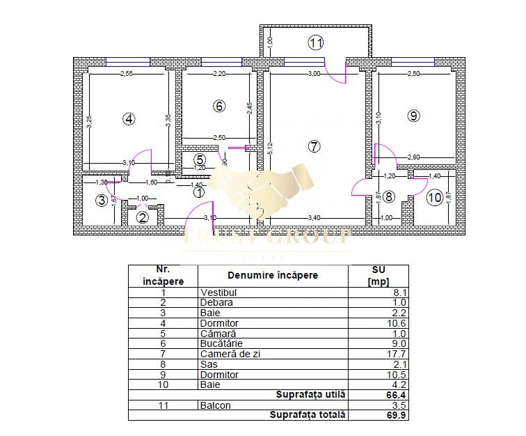 i Stefan cel Mare bloc 1982 | Apartament 3 camere 2 bai