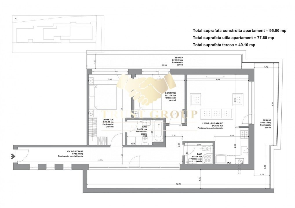 Bloc boutique | Penthouse 3 camere + terasa | Ultracentral