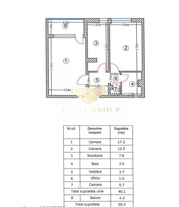 2 camere Afi | Decomandat | Bloc 1978 | 