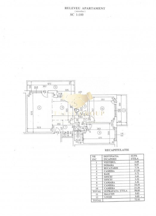 Apartament 3 camere Victoriei-Titulescu -Vedere  Spate 