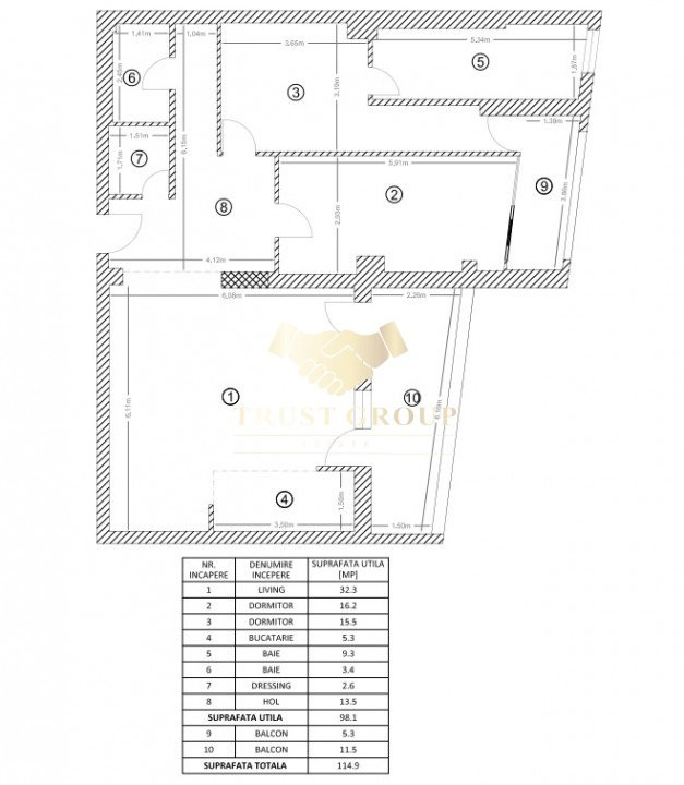 Herastrau cu loc de parcare si boxa incluse  -Apartament 3 camere