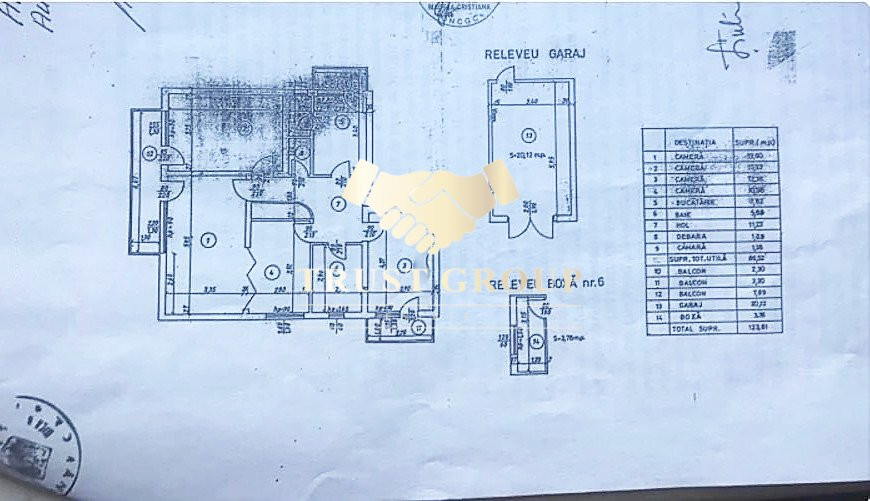  Apartament 4 camere  123mp total, 87mp utili + 3 balcoane si garaj -